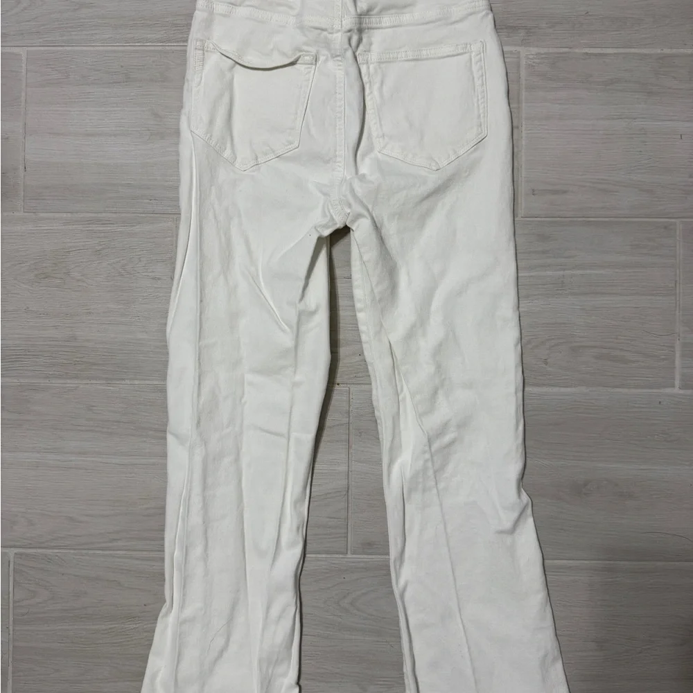 PAIGE Claudine Women's Cream Flare Jeans - Picture 3 of 4